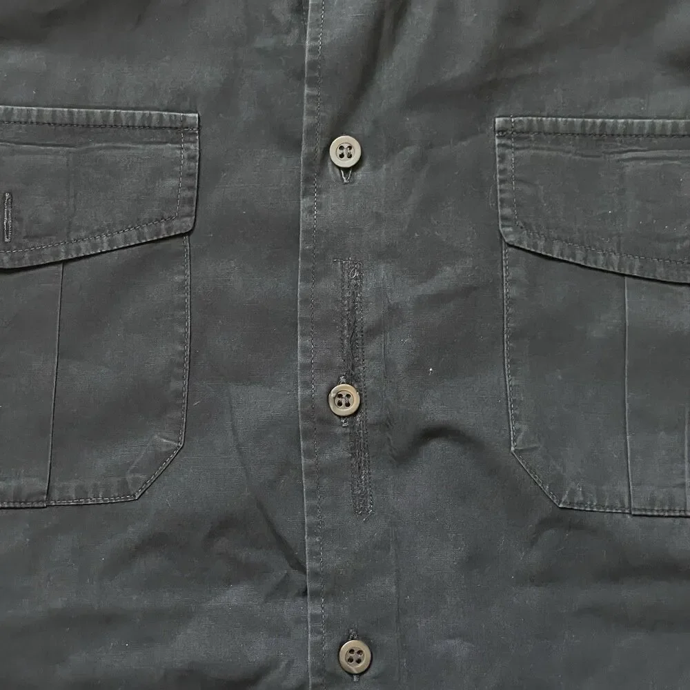 DRIES VAN NOTEN Button Down Shirt Men Size Small 46 Black Cotton Long Sleeve - Picture 7 of 10